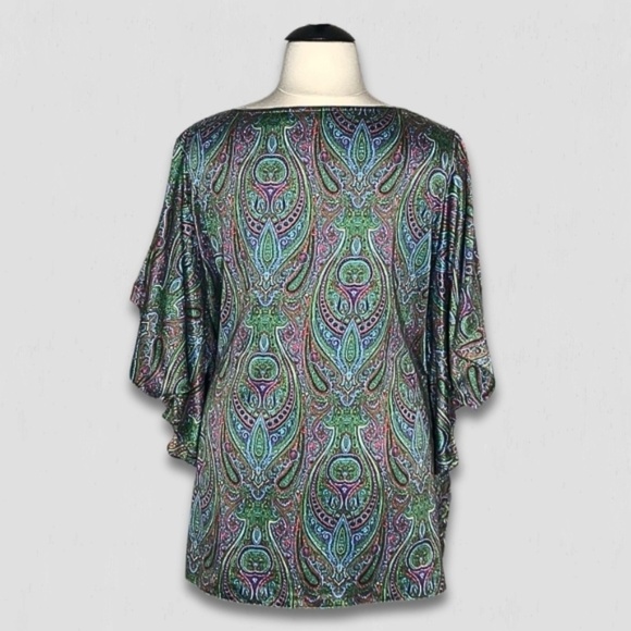 Paisley V Neck Dress with Jewel Details - Picture 2 of 12